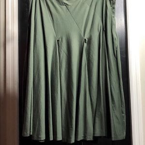 Liberté By Emanuel Pleated Skirt Sz 1X Olive Green